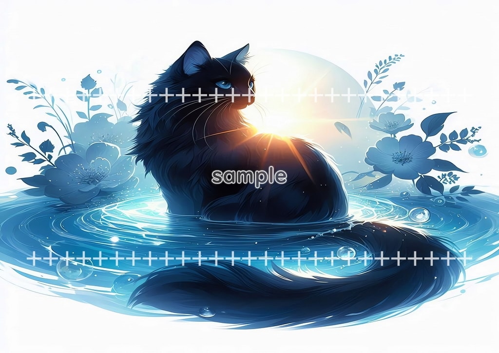 Bathing cat Original picture image material copyright free 66P Bathing_cat_02