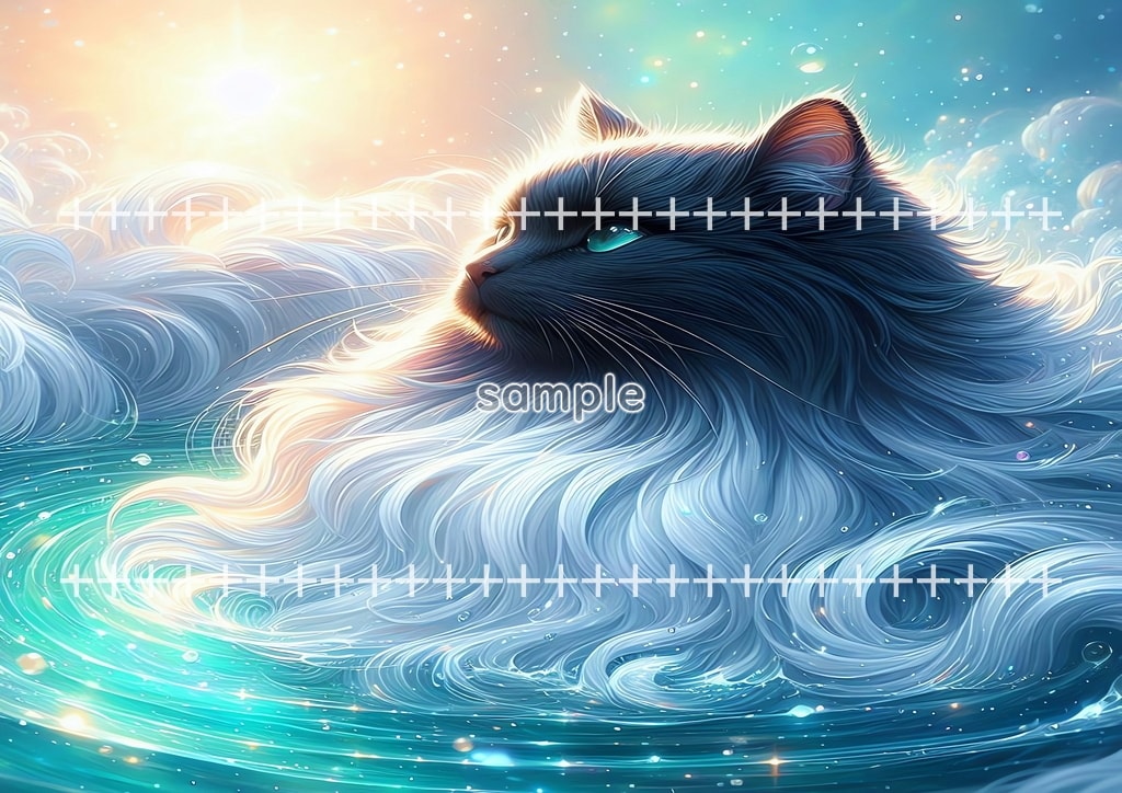 Bathing cat Original picture image material copyright free 66P Bathing_cat_06