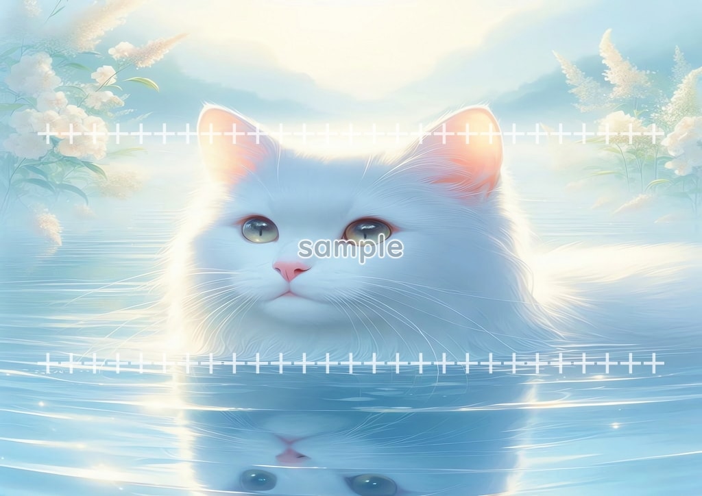 Bathing cat Original picture image material copyright free 66P Bathing_cat_12