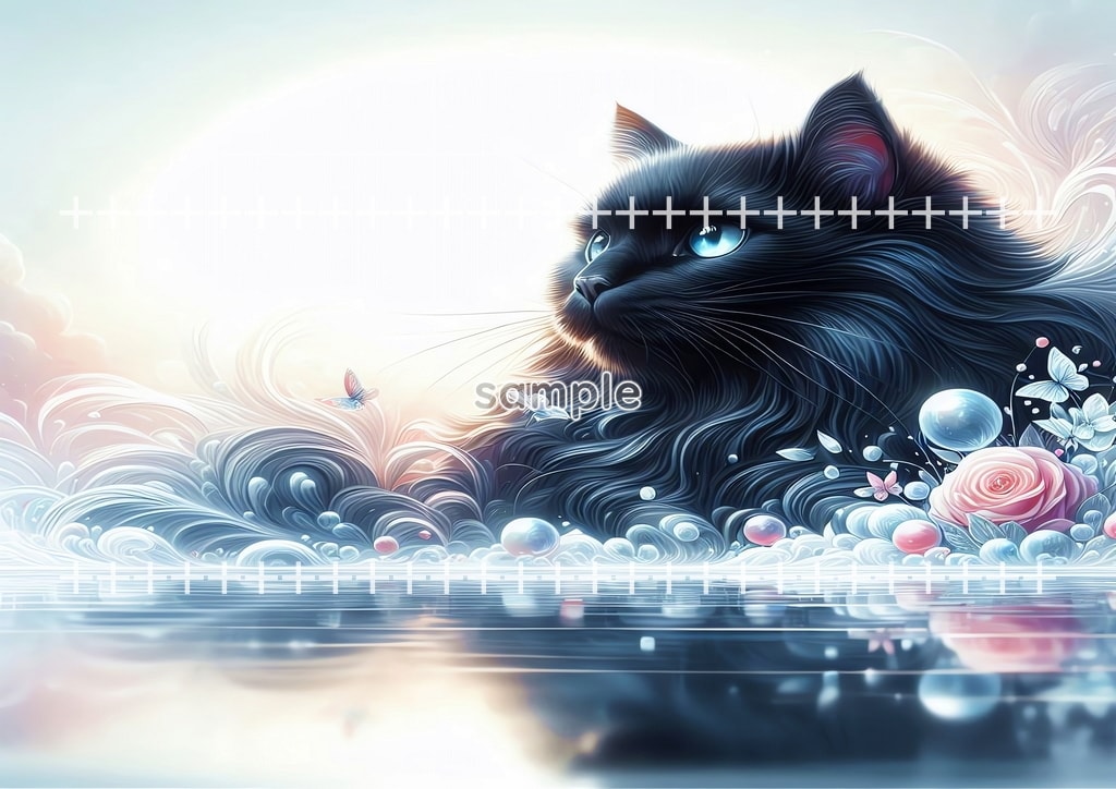 Bathing cat Original picture image material copyright free 66P Bathing_cat_16