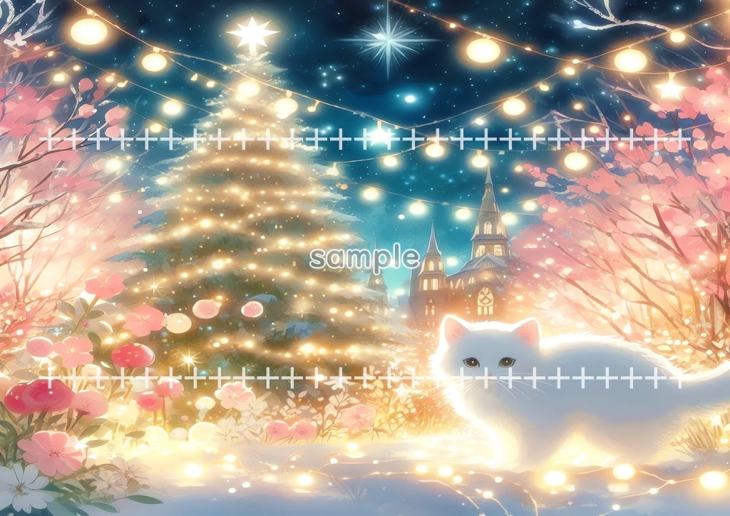 White cat christmas Original picture image material copyright free 74P White_cat_christmas_03