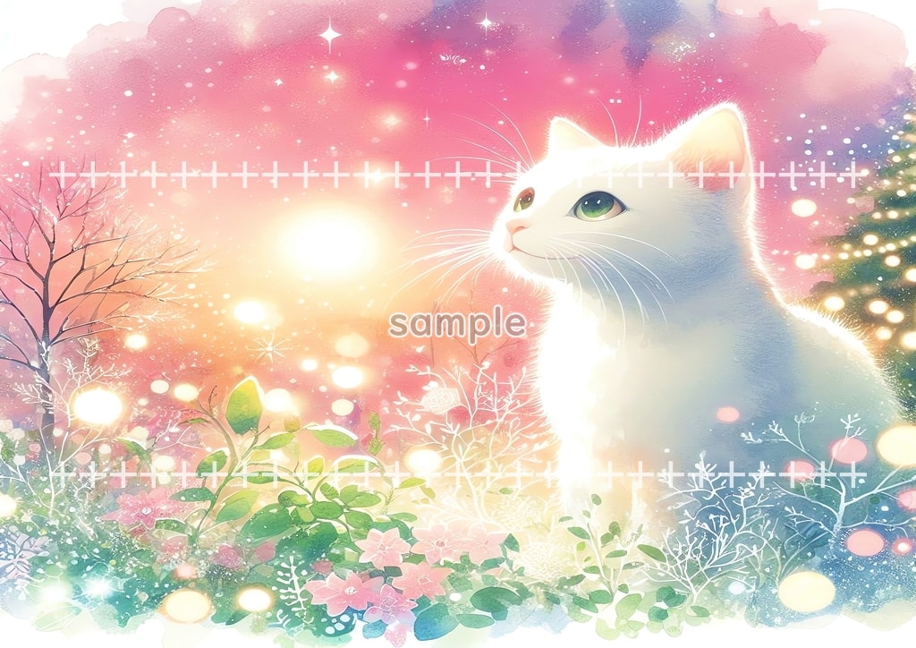 White cat christmas Original picture image material copyright free 74P White_cat_christmas_05