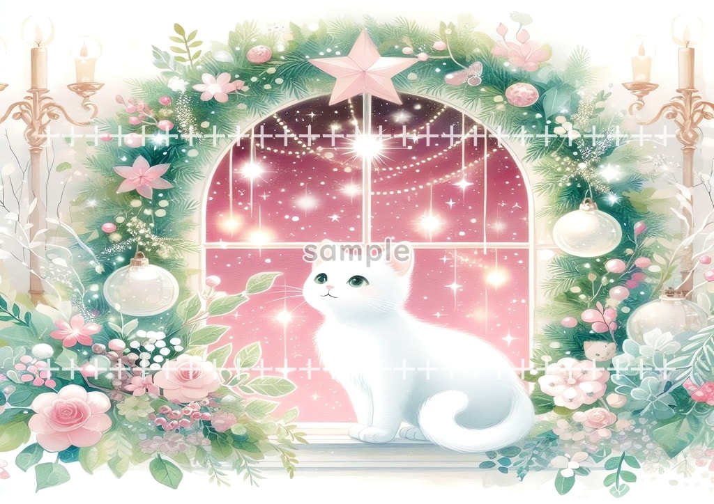 White cat christmas Original picture image material copyright free 74P White_cat_christmas_06