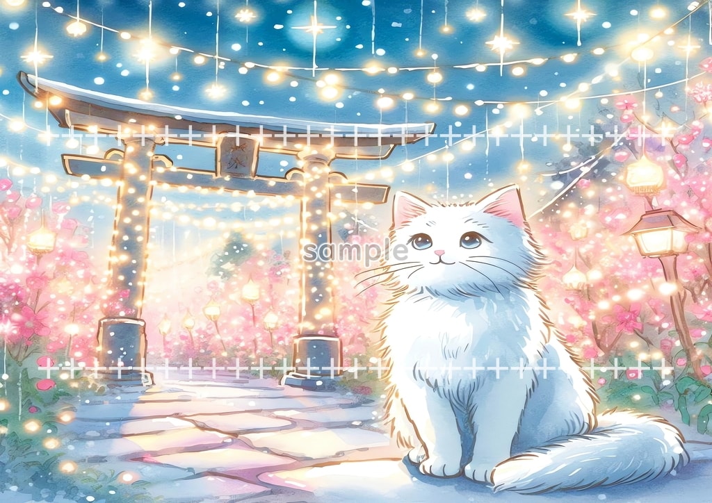White cat christmas Original picture image material copyright free 74P White_cat_christmas_08