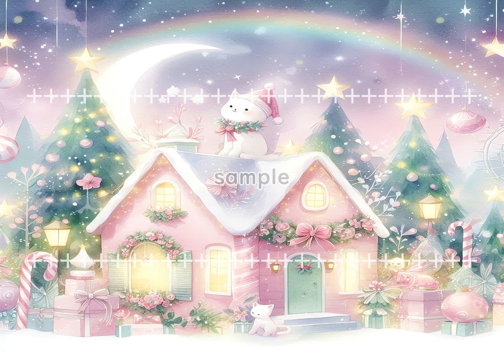 White cat christmas Original picture image material copyright free 74P White_cat_christmas_11