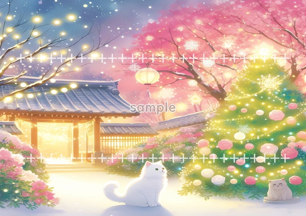 White cat christmas Original picture image material copyright free 74P White_cat_christmas_16