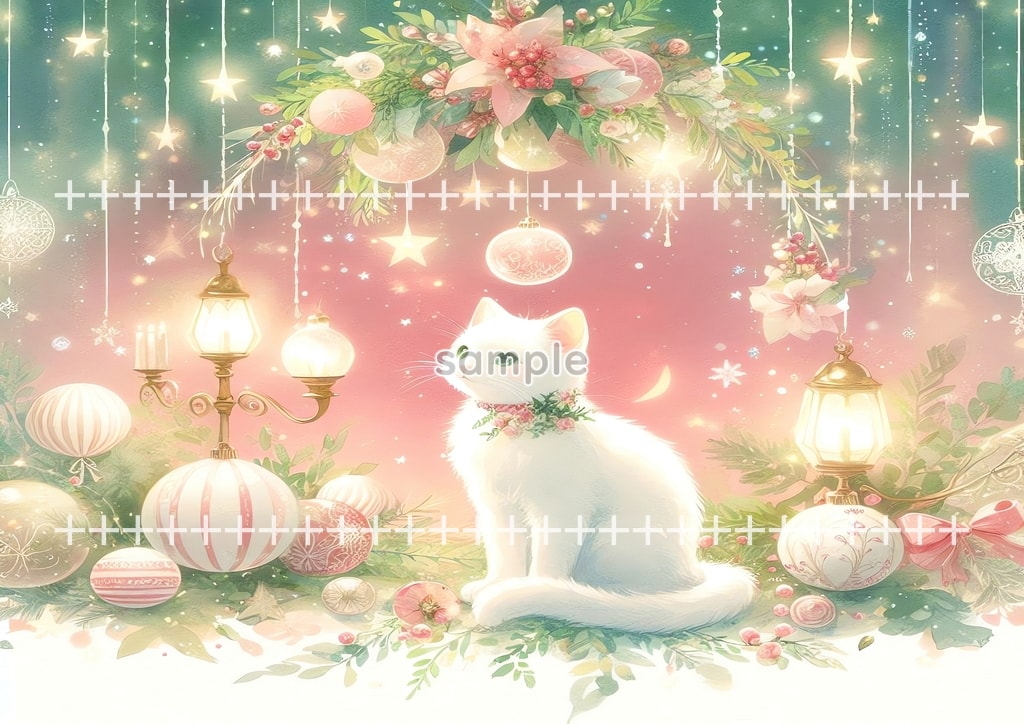 White cat christmas Original picture image material copyright free 74P White_cat_christmas_18