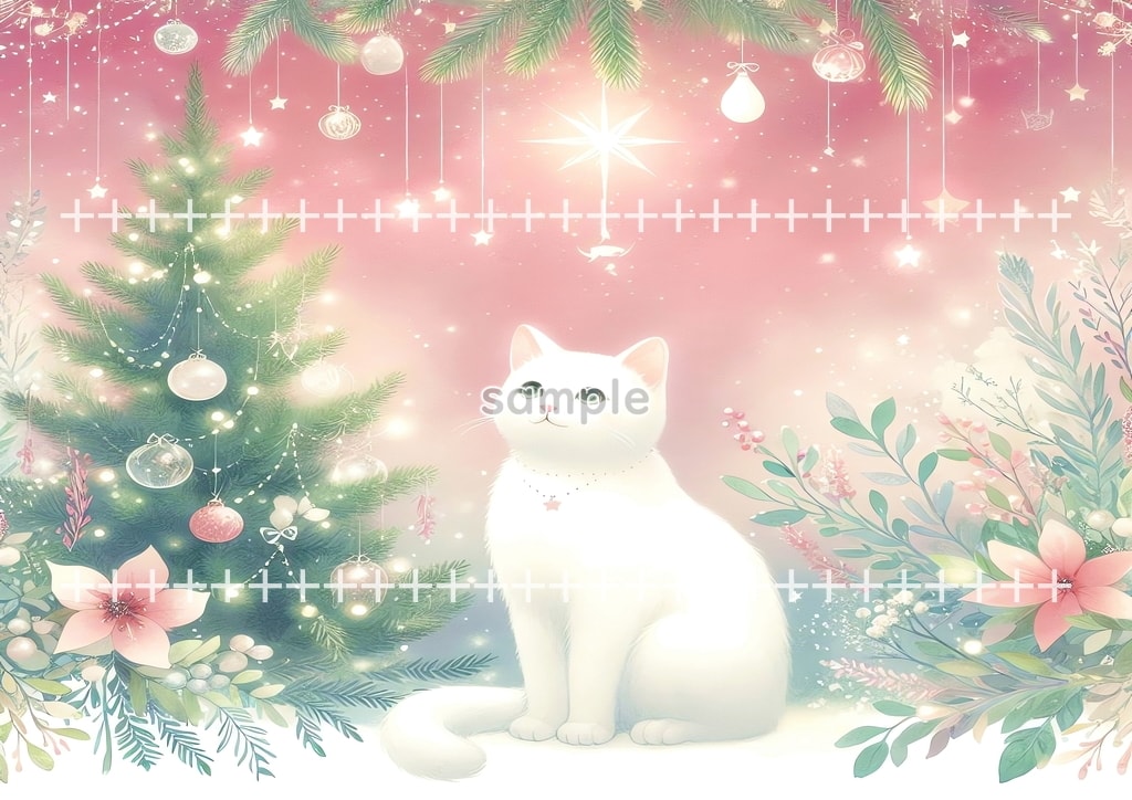 White cat christmas Original picture image material copyright free 74P White_cat_christmas_21