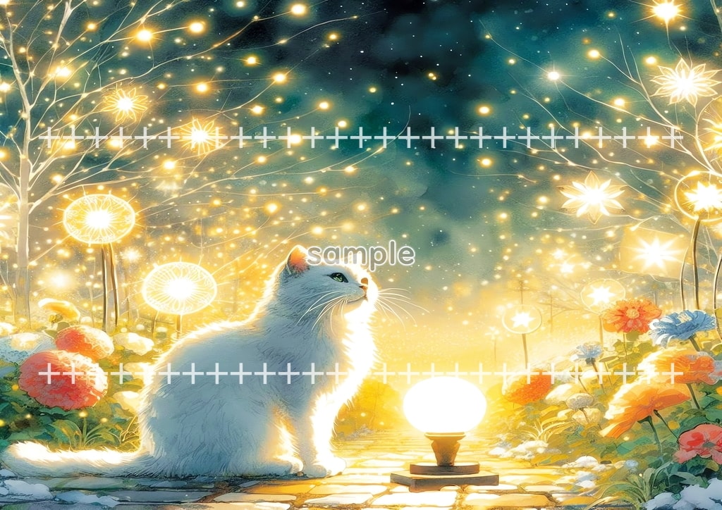 White cat christmas Original picture image material copyright free 74P White_cat_christmas_22