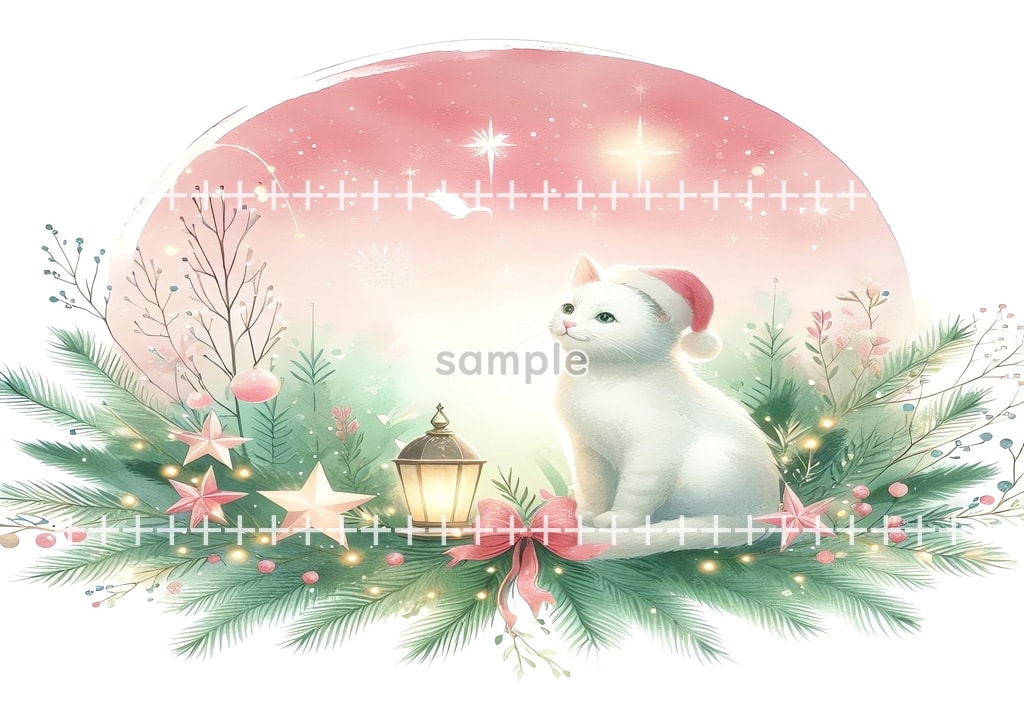White cat christmas Original picture image material copyright free 74P White_cat_christmas_25