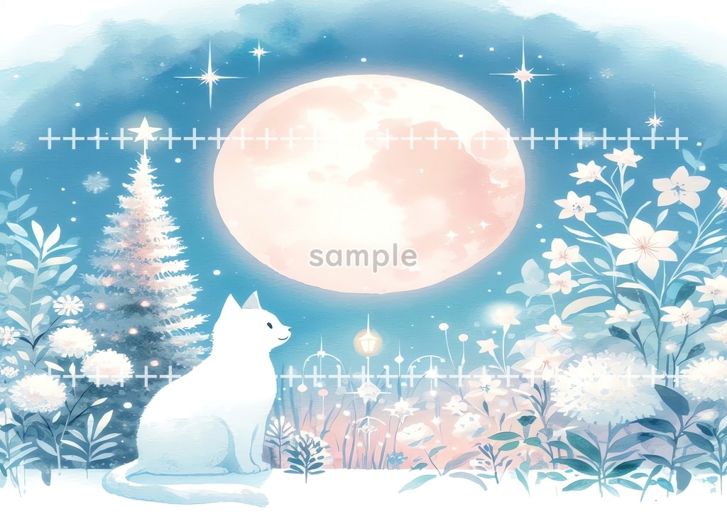 White cat christmas Original picture image material copyright free 74P White_cat_christmas_26