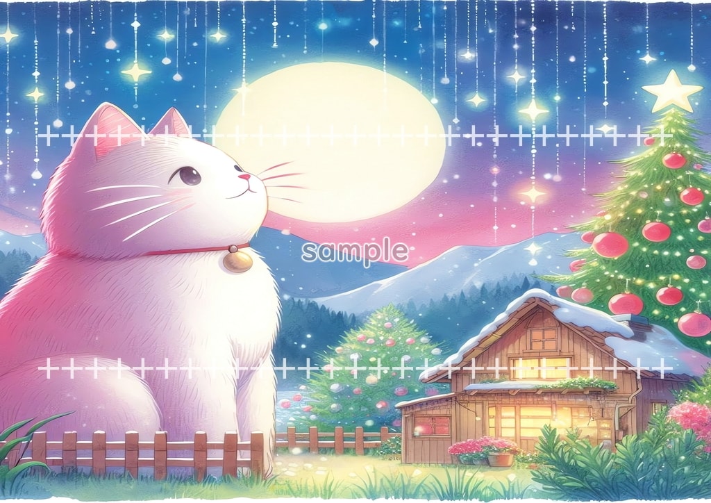 White cat christmas Original picture image material copyright free 74P White_cat_christmas_27
