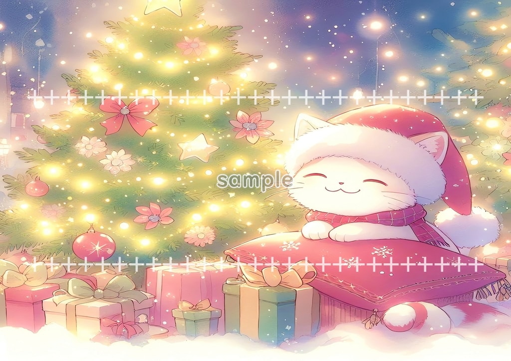 White cat christmas Original picture image material copyright free 74P White_cat_christmas_28