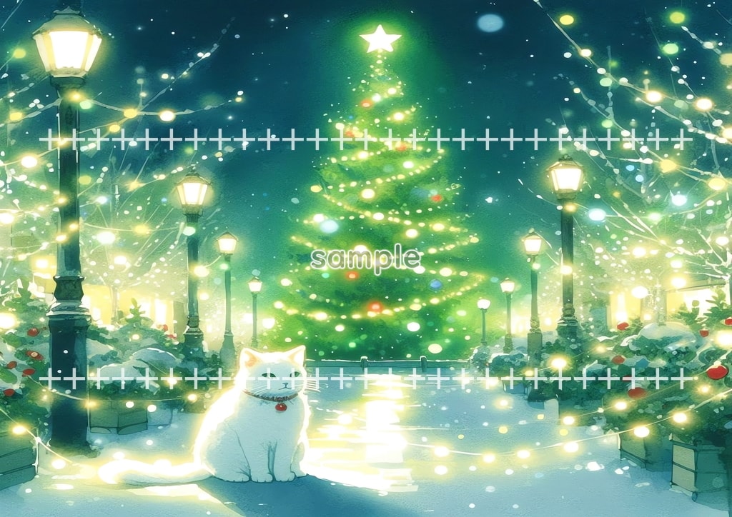 White cat christmas Original picture image material copyright free 74P White_cat_christmas_30