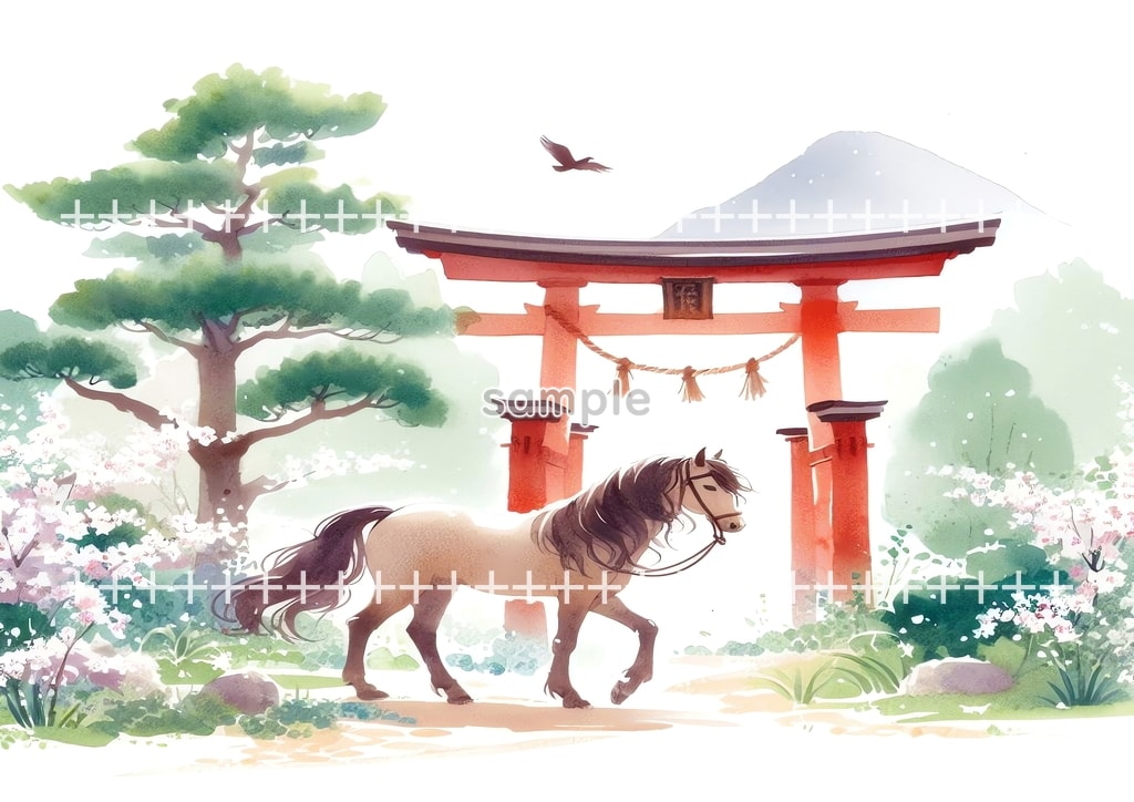 2026 Horse shrine Original picture image material copyright free 64P Horse_torii_03