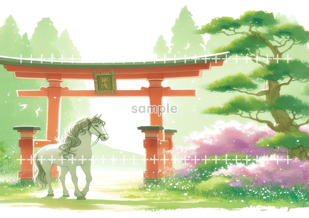 2026 Horse shrine Original picture image material copyright free 64P Horse_torii_04