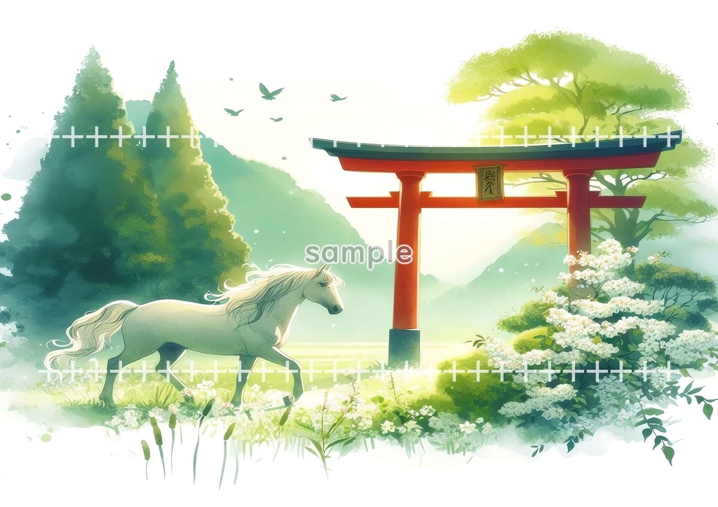 2026 Horse shrine Original picture image material copyright free 64P Horse_torii_05