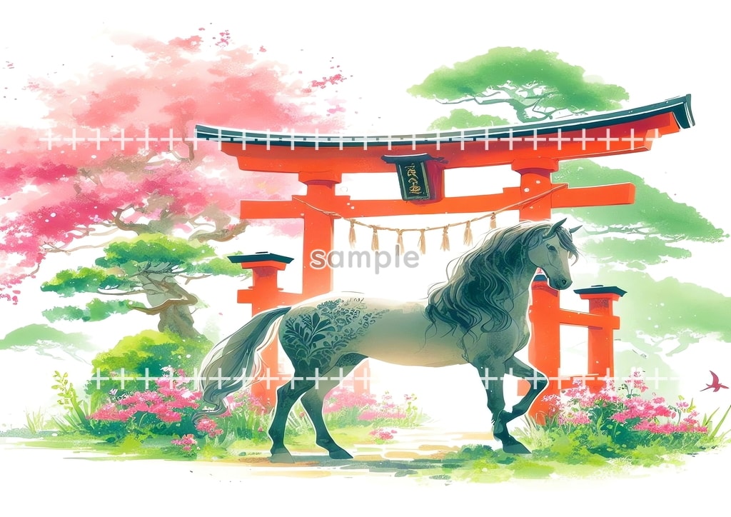 2026 Horse shrine Original picture image material copyright free 64P Horse_torii_08