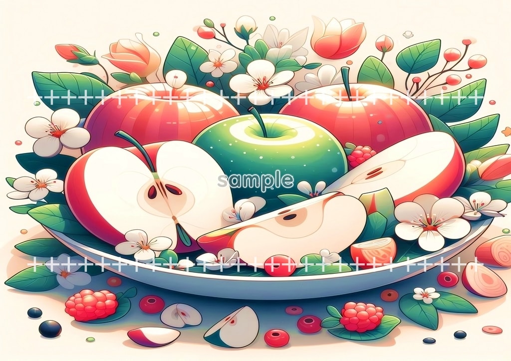 사과 원본 그림 디지털 아트 저작권 무료 이미지 소재 72P Apple_33