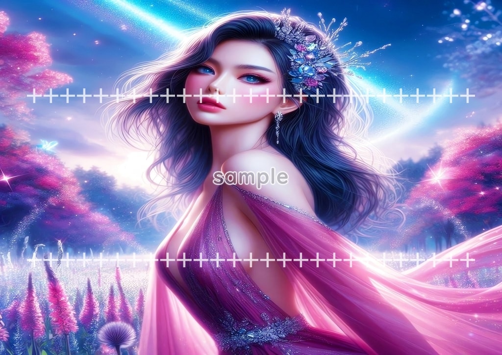 미녀 마젠타 드레스 원본 그림 디지털 아트 저작권 무료 이미지 소재 60P Beauty_magenta_dress_15