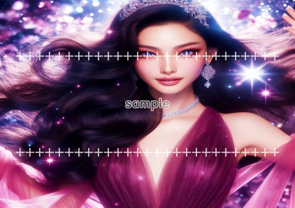 미녀 마젠타 드레스 원본 그림 디지털 아트 저작권 무료 이미지 소재 60P Beauty_magenta_dress_22