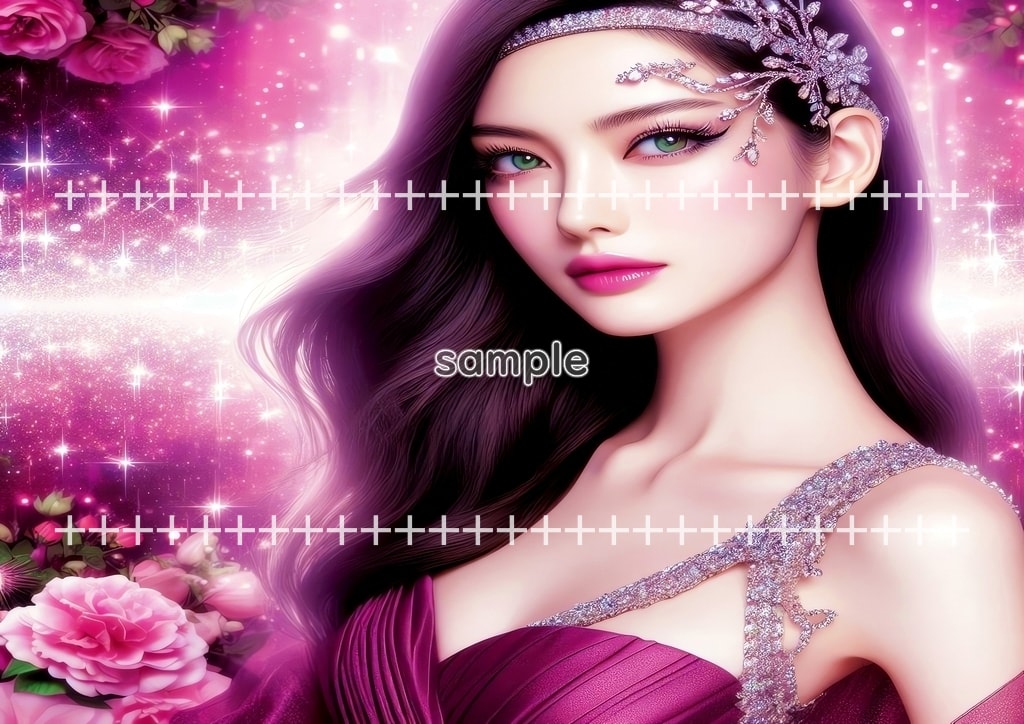 미녀 마젠타 드레스 원본 그림 디지털 아트 저작권 무료 이미지 소재 60P Beauty_magenta_dress_30