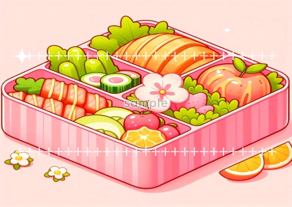 お弁当 食べ物 オリジナル絵イラスト著作権フリー画像素材 48P Bento_04