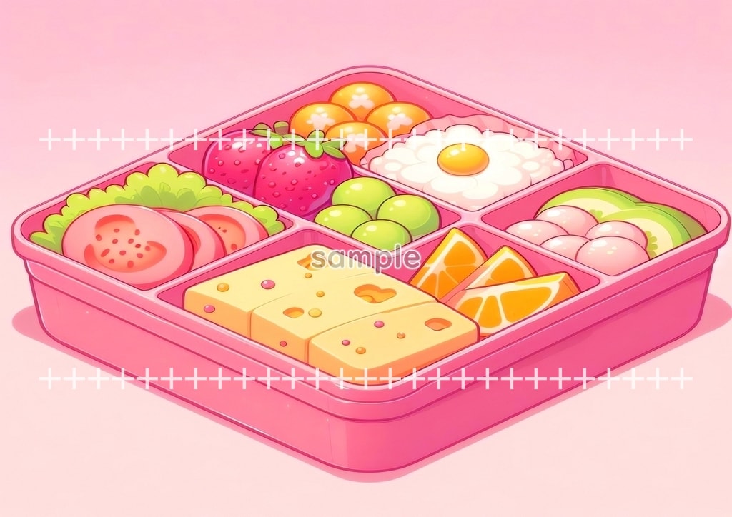 お弁当 食べ物 オリジナル絵イラスト著作権フリー画像素材 48P Bento_05