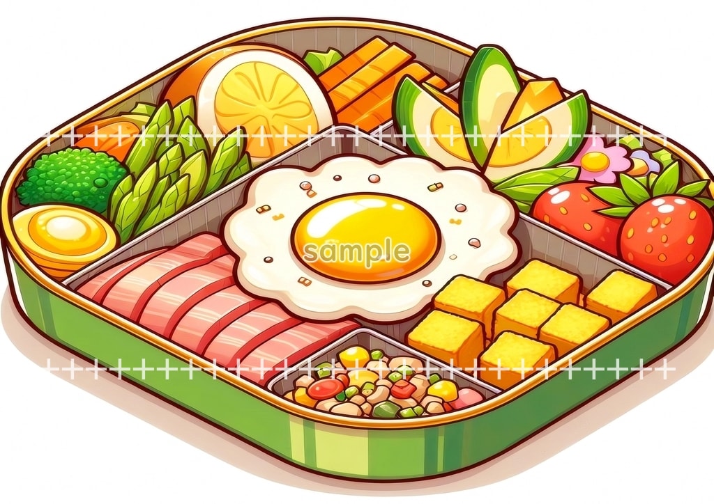 お弁当 食べ物 オリジナル絵イラスト著作権フリー画像素材 48P Bento_09