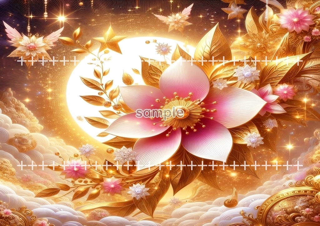 보석 꽃 황금색 01 원본 그림 디지털 아트 저작권 무료 이미지 소재 40P Flower_gold_01_20