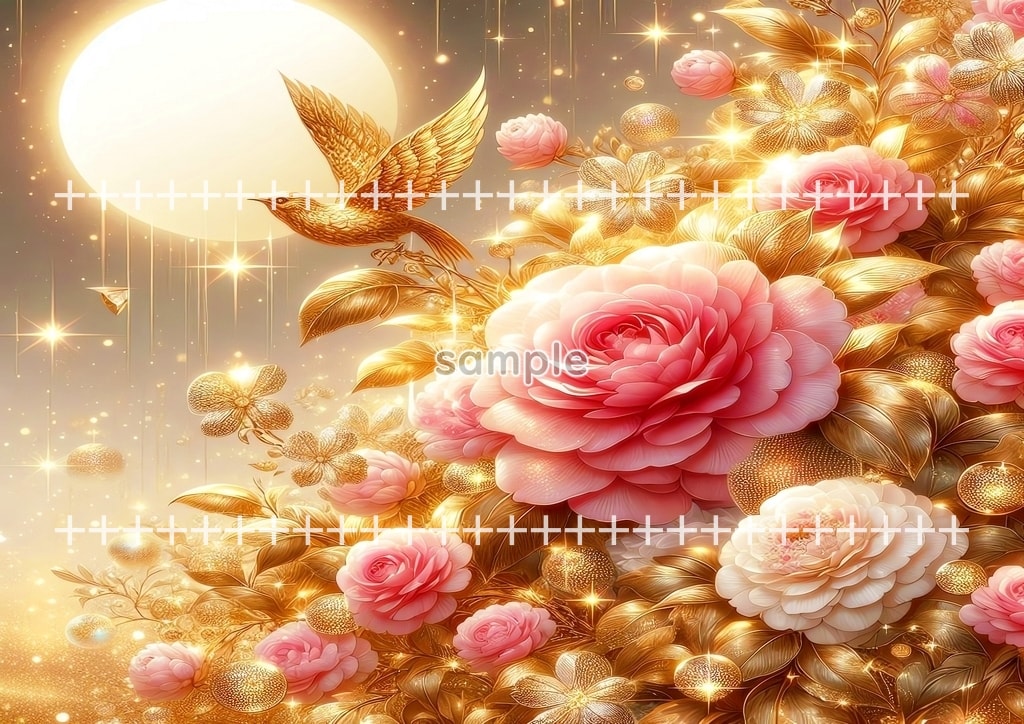 보석 꽃 황금색 02 원본 그림 디지털 아트 저작권 무료 이미지 소재 40P Flower_gold_02_31