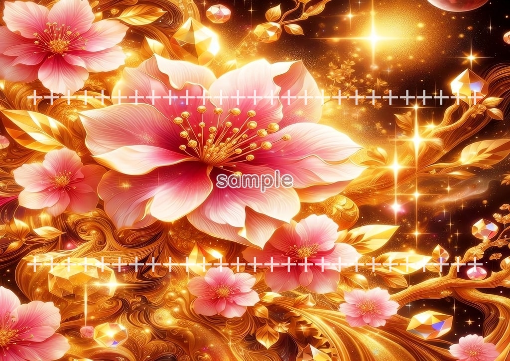 보석 꽃 황금색 02 원본 그림 디지털 아트 저작권 무료 이미지 소재 40P Flower_gold_02_35