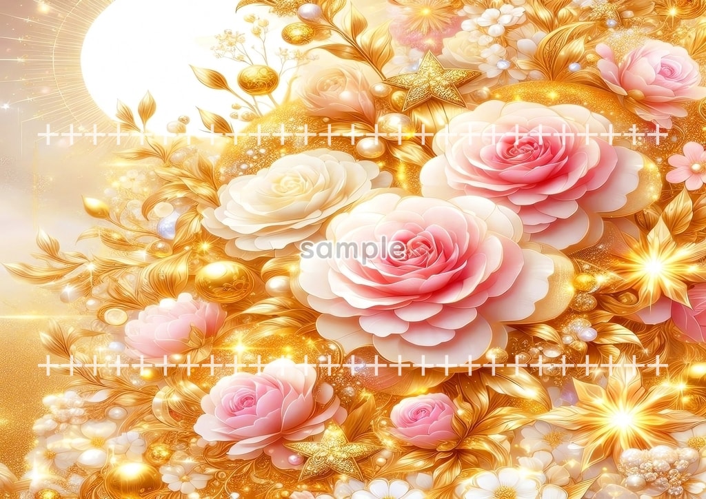 보석 꽃 황금색 04 원본 그림 디지털 아트 저작권 무료 이미지 소재 40P Flower_gold_04_77