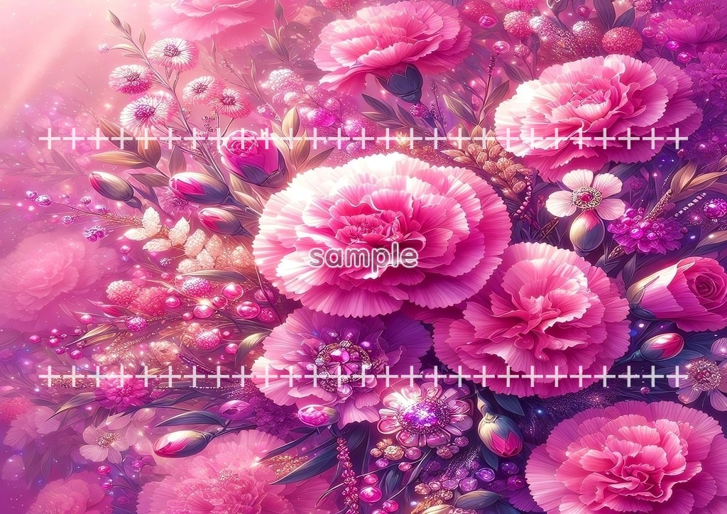 보석 꽃 마젠타 01 원본 그림 디지털 아트 저작권 무료 이미지 소재 50P Flower_magenta_01_02