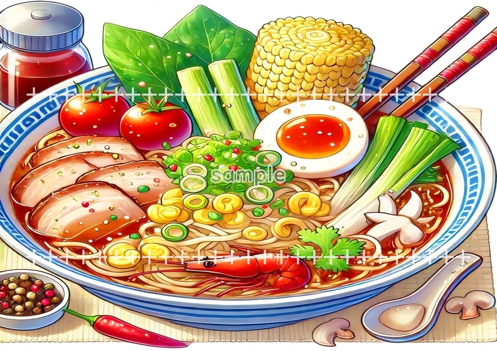 라멘 원본 그림 디지털 아트 저작권 무료 이미지 소재 40P Ramen_05