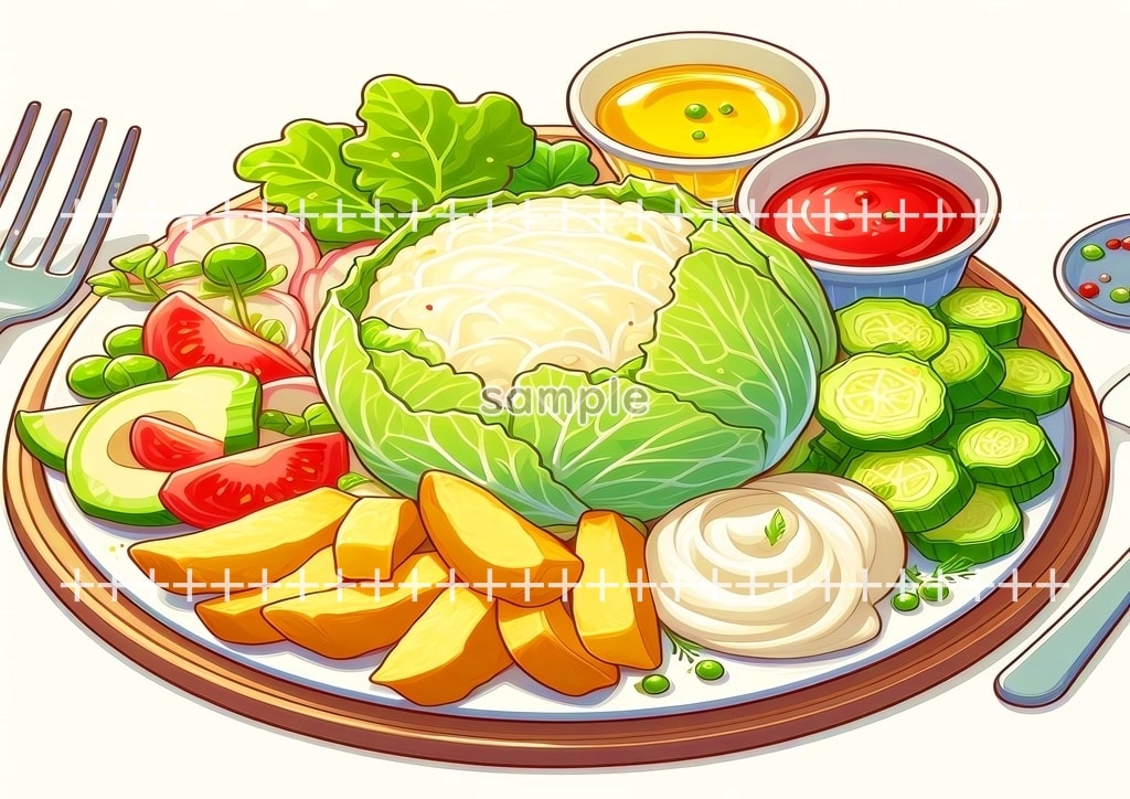 샐러드 원본 그림 디지털 아트 저작권 무료 이미지 소재 48P Salad_13