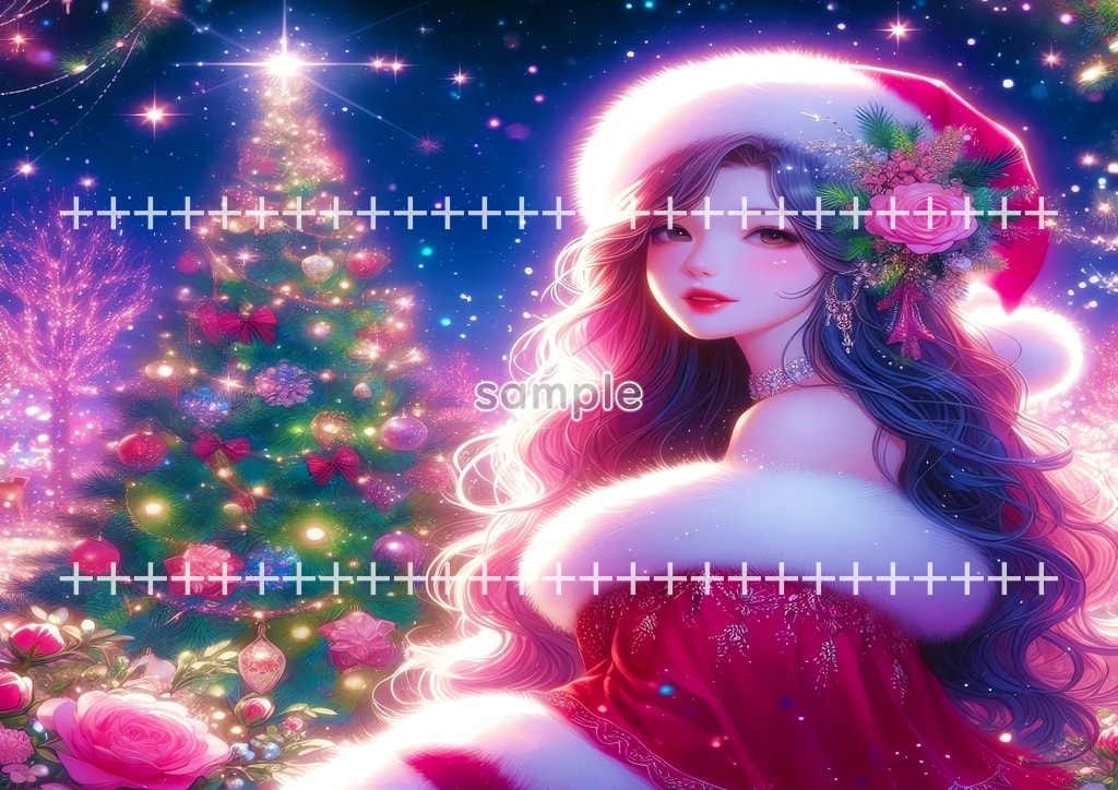 サンタ美少女 クリスマス 01 オリジナル絵イラスト著作権フリー画像素材 40P Santa_girl_01_04