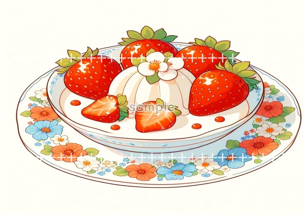 いちご 食べ物 フルーツ オリジナル絵イラスト著作権フリー画像素材 40P Strawberry_03