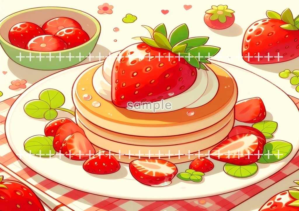 いちご 食べ物 フルーツ オリジナル絵イラスト著作権フリー画像素材 40P Strawberry_04