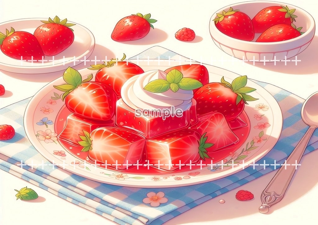 いちご 食べ物 フルーツ オリジナル絵イラスト著作権フリー画像素材 40P Strawberry_07