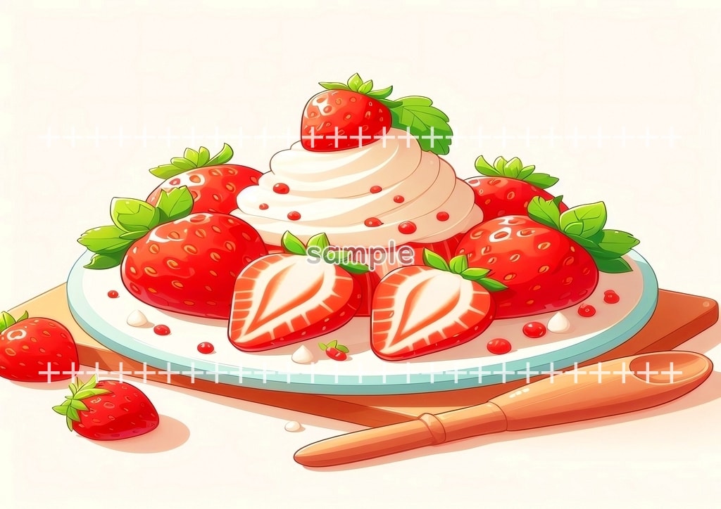 いちご 食べ物 フルーツ オリジナル絵イラスト著作権フリー画像素材 40P Strawberry_11