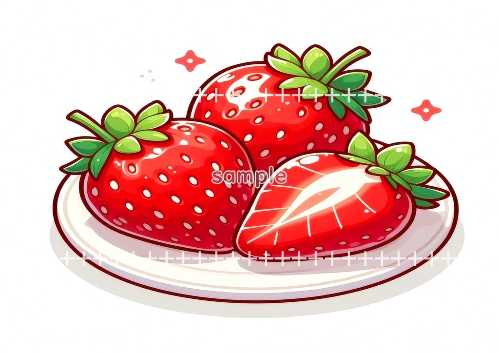 いちご 食べ物 フルーツ オリジナル絵イラスト著作権フリー画像素材 40P Strawberry_12