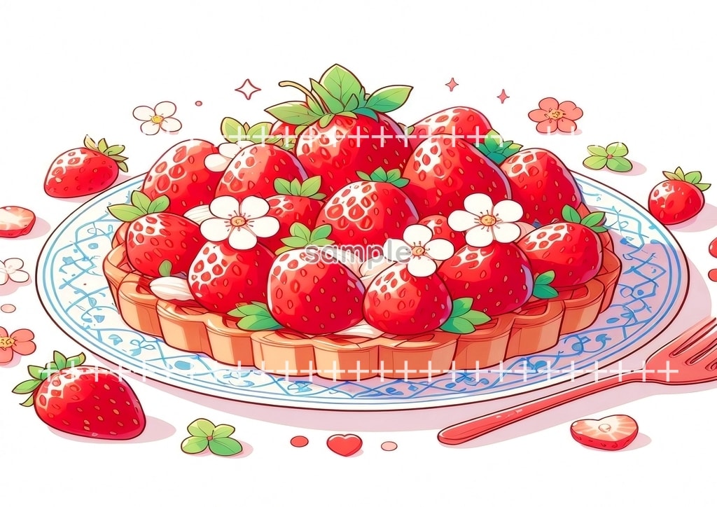 いちご 食べ物 フルーツ オリジナル絵イラスト著作権フリー画像素材 40P Strawberry_13