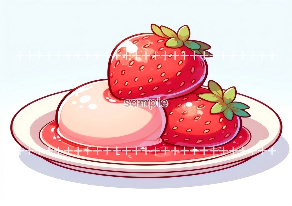 いちご 食べ物 フルーツ オリジナル絵イラスト著作権フリー画像素材 40P Strawberry_14