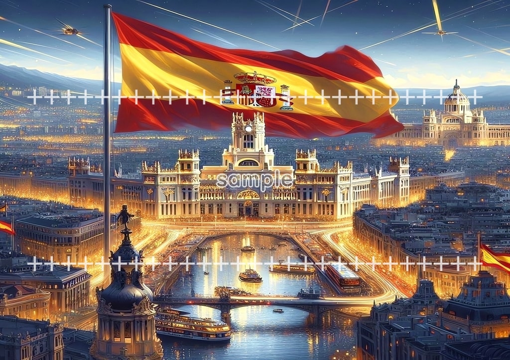 World flag scenery Europe Original picture image material copyright free 102P World_flag_scenery_Europe_Southern_Europe_Spain