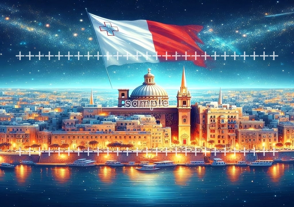 World flag scenery Europe Original picture image material copyright free 102P World_flag_scenery_Europe_Southern_Europe_Malta