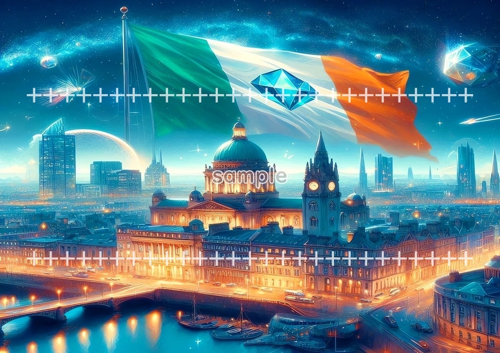 World flag scenery Europe Original picture image material copyright free 102P World_flag_scenery_Europe_Western_Europe_Ireland
