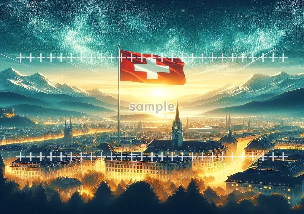 World flag scenery Europe Original picture image material copyright free 102P World_flag_scenery_Europe_Western_Europe_Switzerland