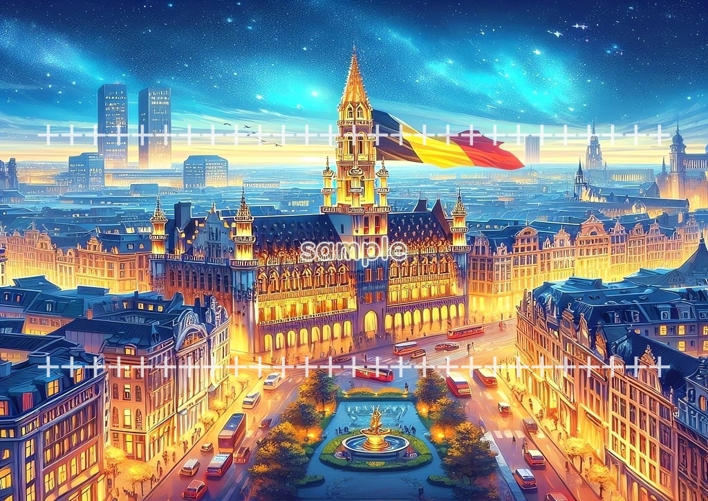 World flag scenery Europe Original picture image material copyright free 102P World_flag_scenery_Europe_Western_Europe_Belgium