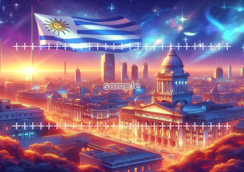 World flag scenery South America Original picture image material copyright free 86P World_flag_scenery_South_America_Uruguay